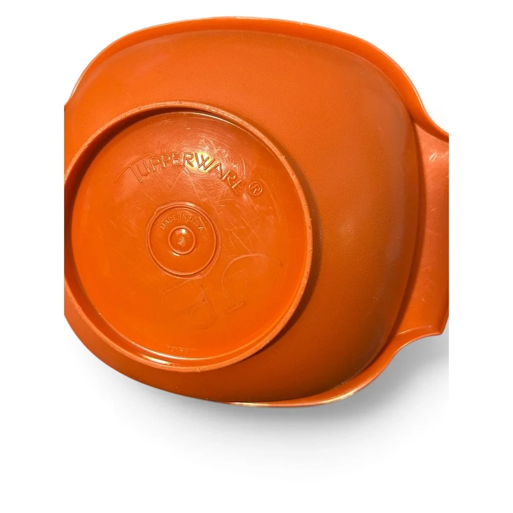 Vintage Tupperware Harvest Orange & Yellow Nesting Bowl Lot with Sunburst Lid
